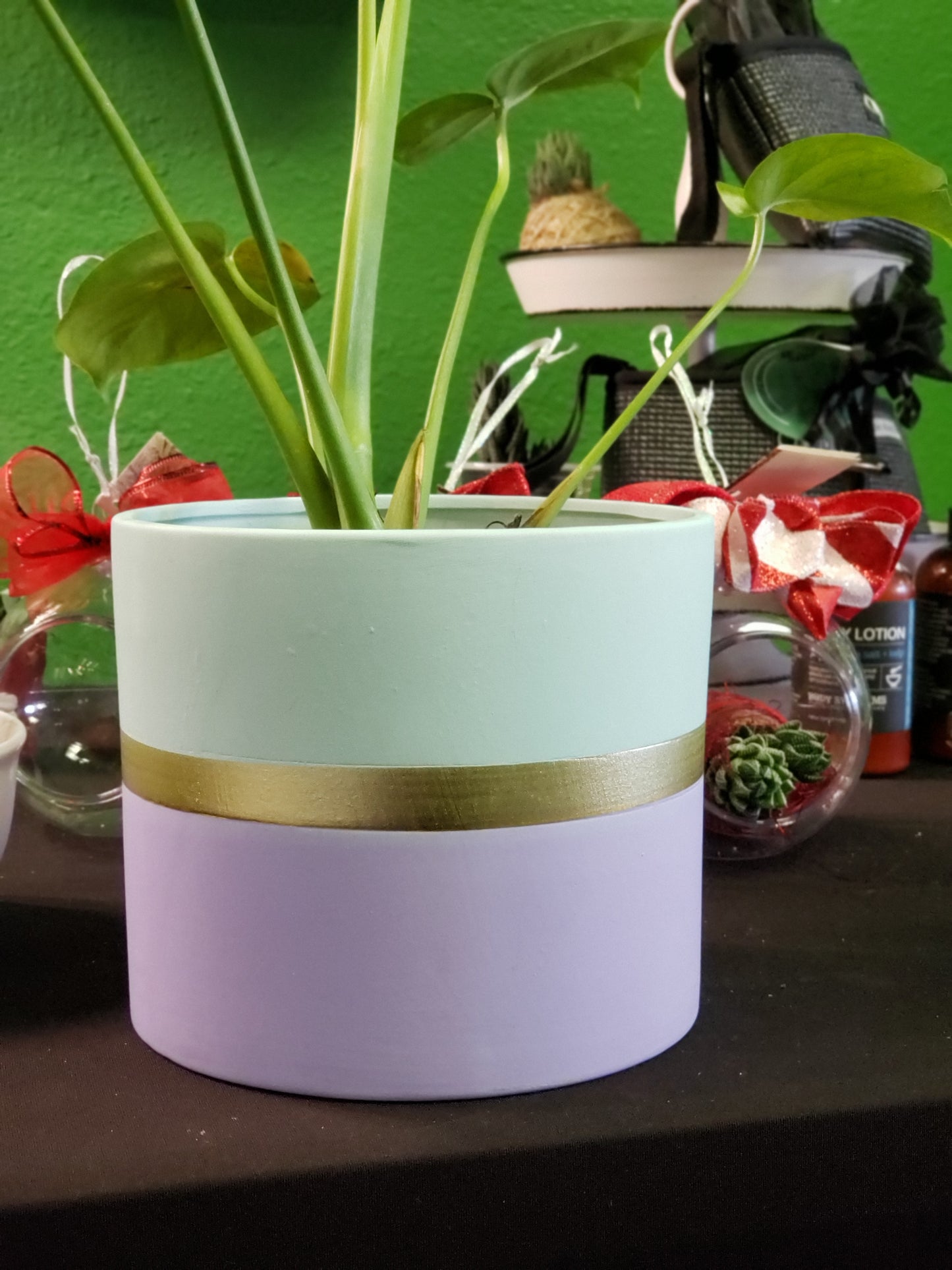 Modernist Planter w/ Gold Pedestal