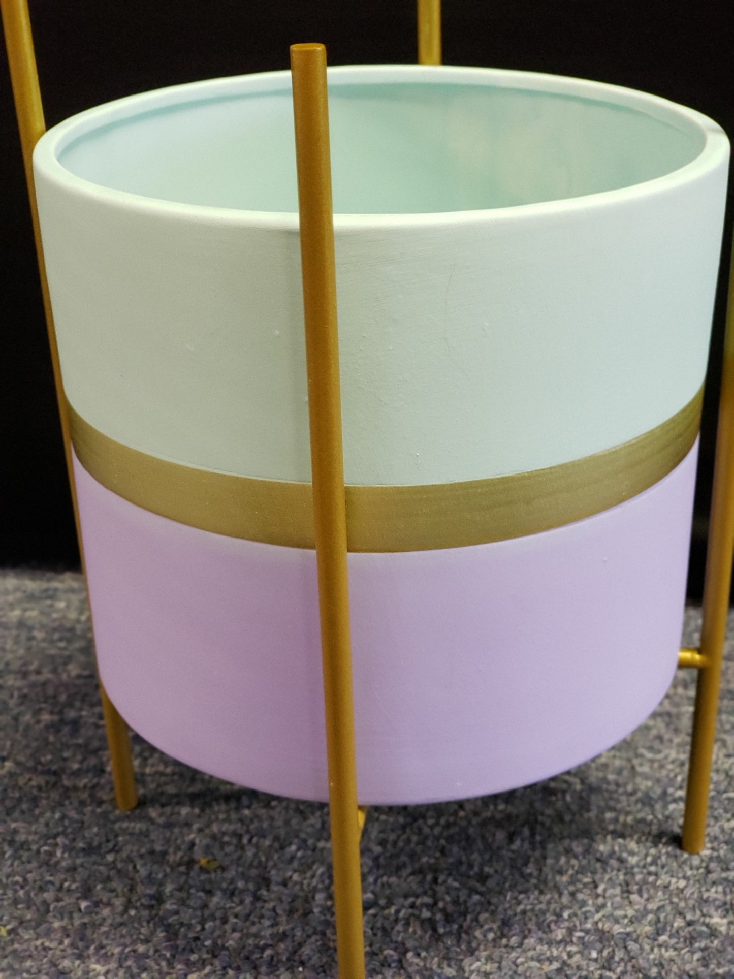 Modernist Planter w/ Gold Pedestal