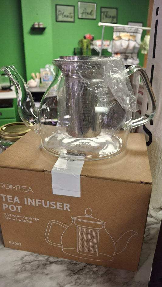 Glass Teapot Kettle with Removable Stainless Steel Infuser