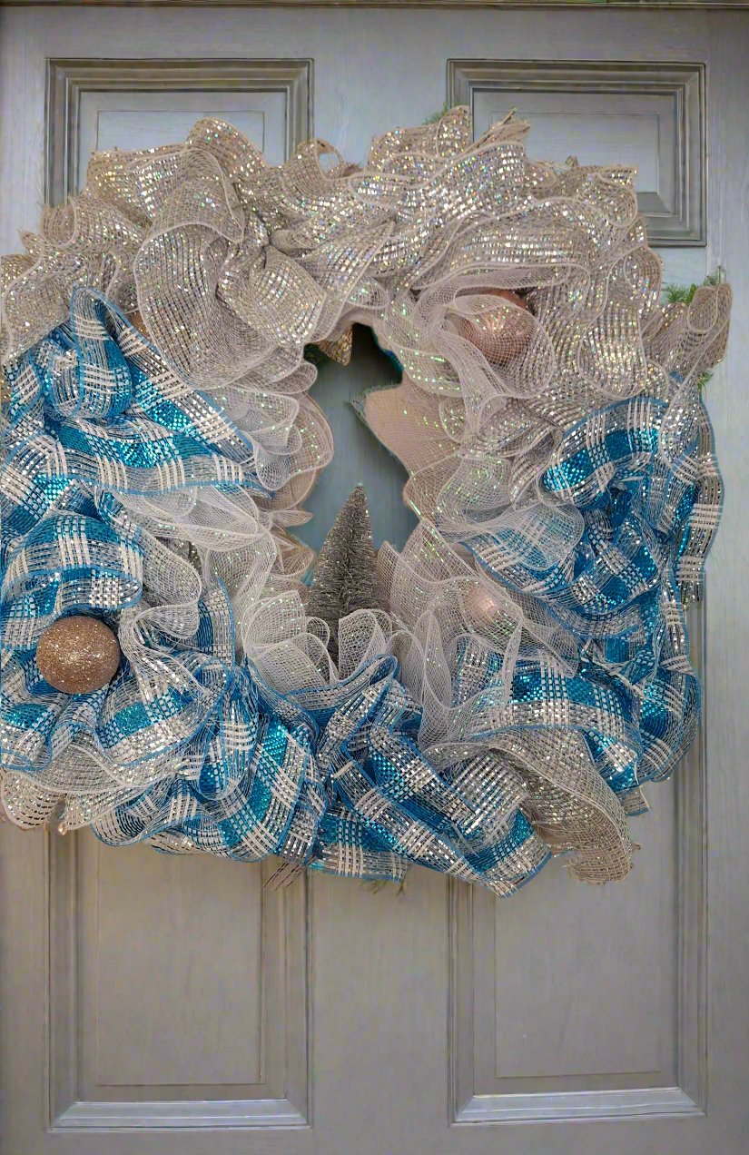 Blue Checkered Wreath