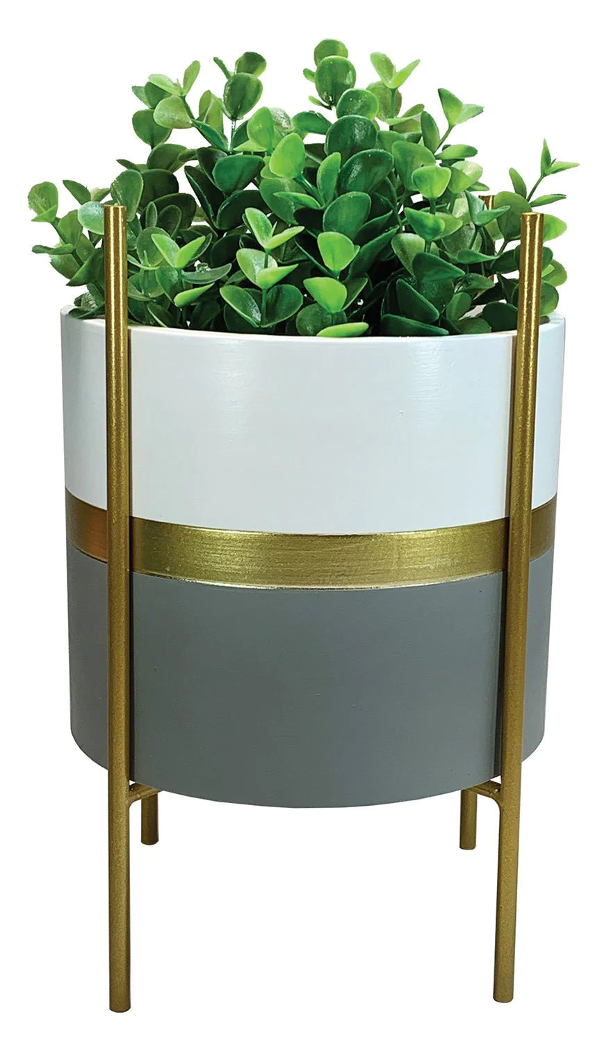 Modernist Planter w/ Gold Pedestal