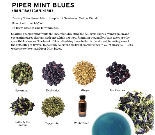 Piper Mint Blues Tea- Piper and Leaf Tea