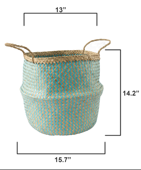 Cyan Belly Basket with Handles