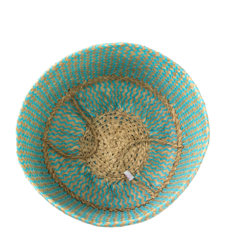 Cyan Belly Basket with Handles