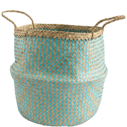 Cyan Belly Basket with Handles