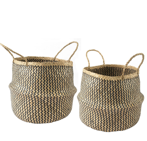 Black Belly Basket with Handles