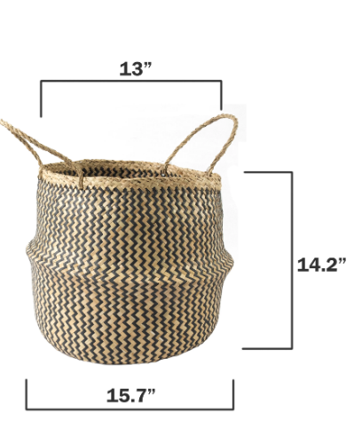 Black Belly Basket with Handles