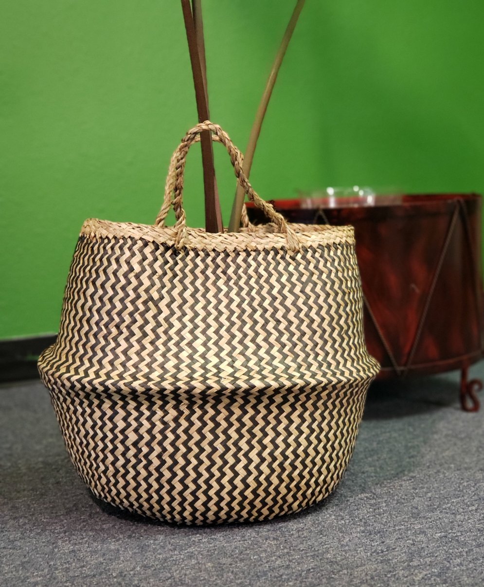 Black Belly Basket with Handles