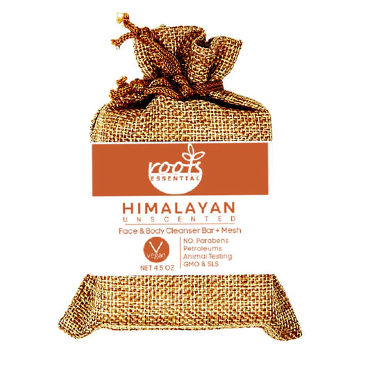 Himalayan and Sea Salt ALL NATURAL FACE & BODY CLEANSER BAR  + MESH SCRUB