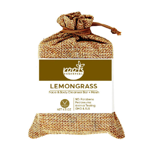 LEMONGRASS ALL NATURAL FACE & BODY CLEANSER BAR  + MESH SCRUB