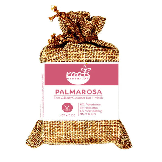 Palmarosa ALL NATURAL FACE & BODY CLEANSER BAR + MESH SCRUB